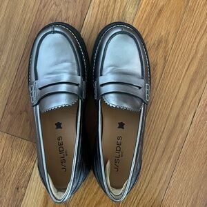 J/Slides TYLER Silver Loafers